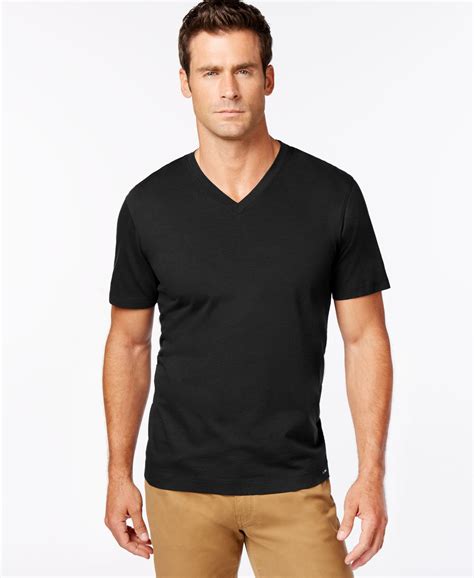 michael kors white cotton mens v-neck t shirt|Michael Kors men's stretch shirt.